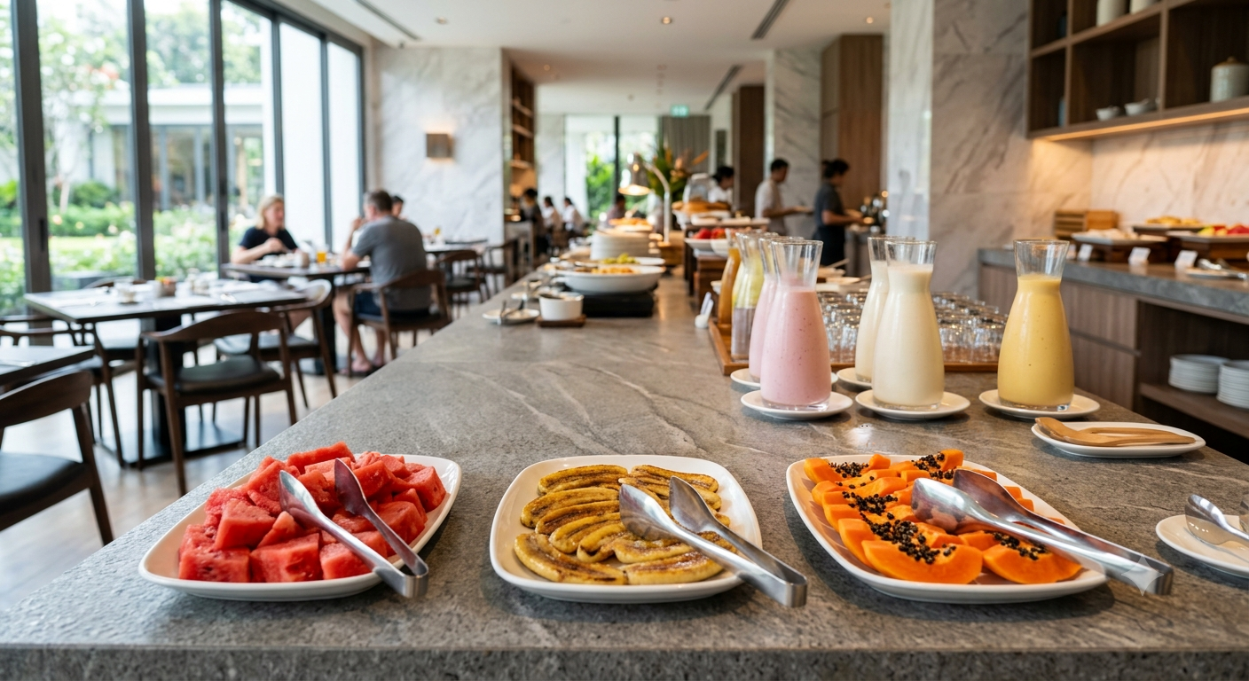 Café da manhã servido no Hotel D' Castro em Palmas
